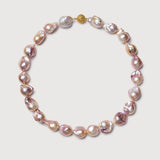 Rosé Pink Round Baroque Pearl Necklace