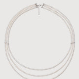 Moonlit Veil Triple-Strand Freshwater Pearl Necklace