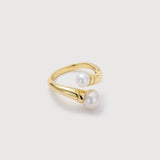 Duet Double Pearl Open Ring