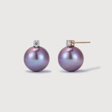 Amara Purple Edision Pearl Stud Earrings