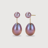 Mauve Pearl Drop Earrings