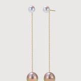 Violette Baroque Pearl Drop Earrings (Long)