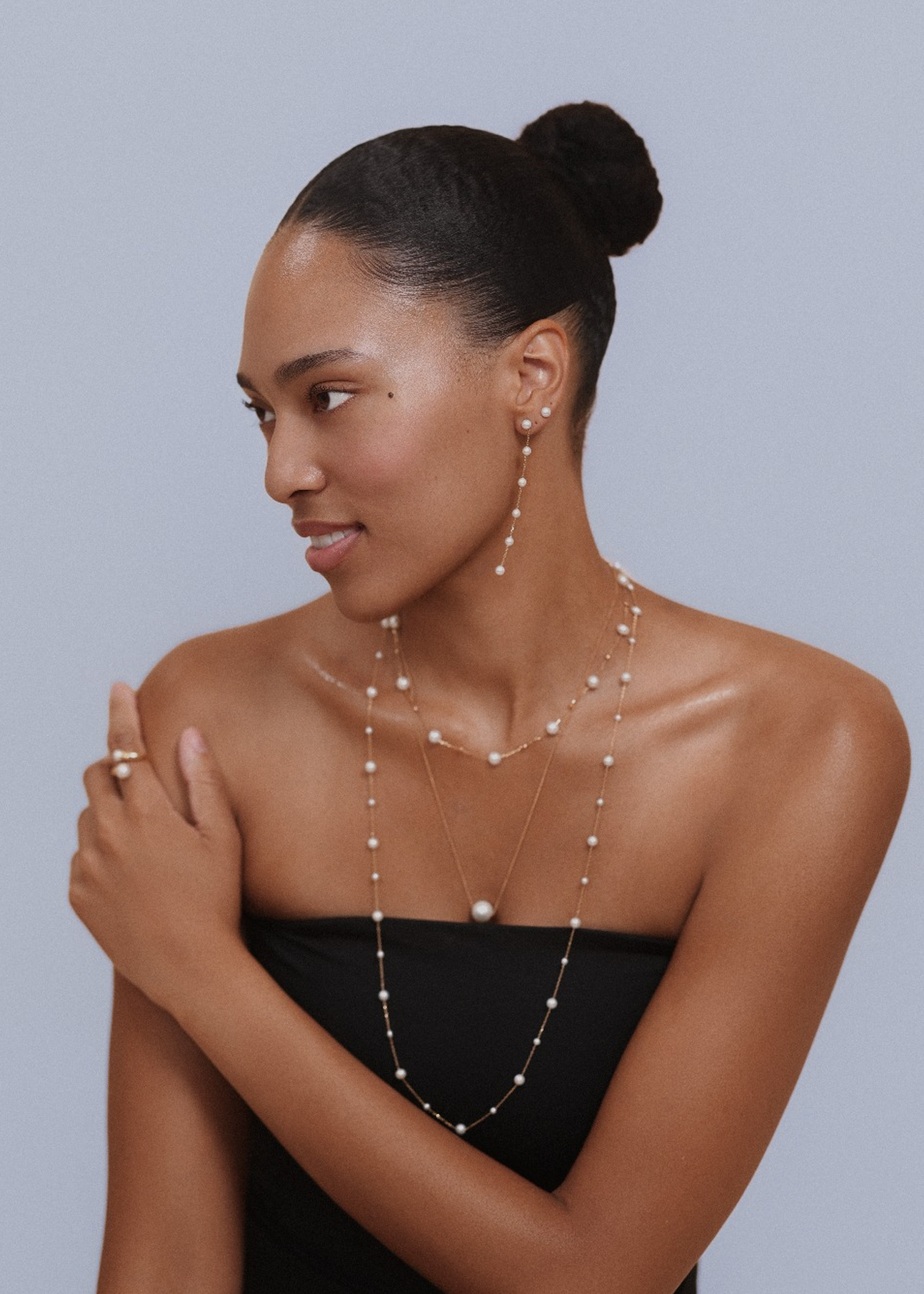 Seraphina Pearl Station Long Necklace