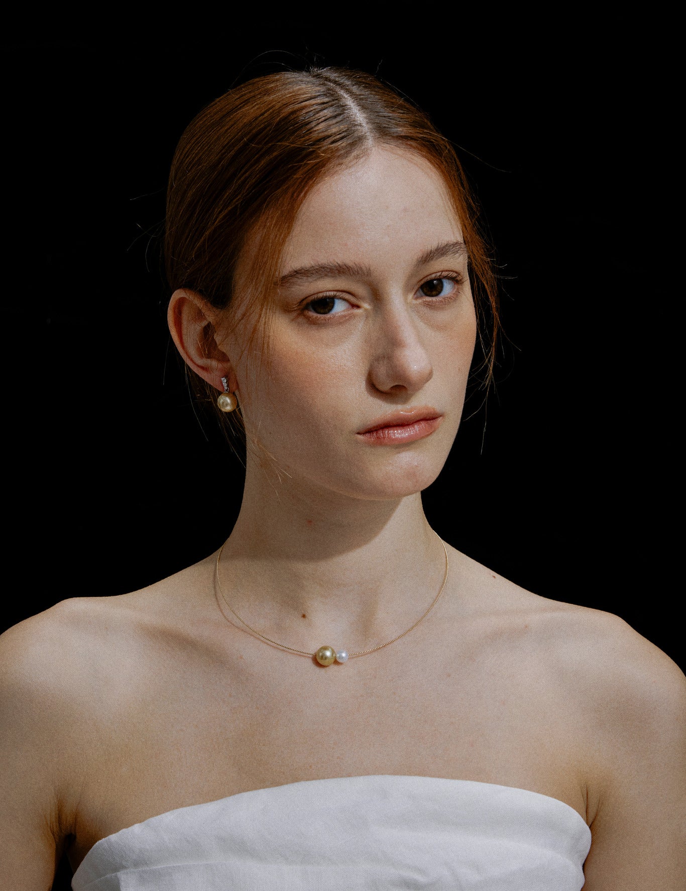 Solène Golden South Sea Pearl Drop Earrings