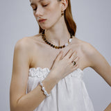 Horizon Tiger's Eye & Baroque Pearl Necklace