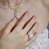 One & Only  Baroque Pearl Open Ring