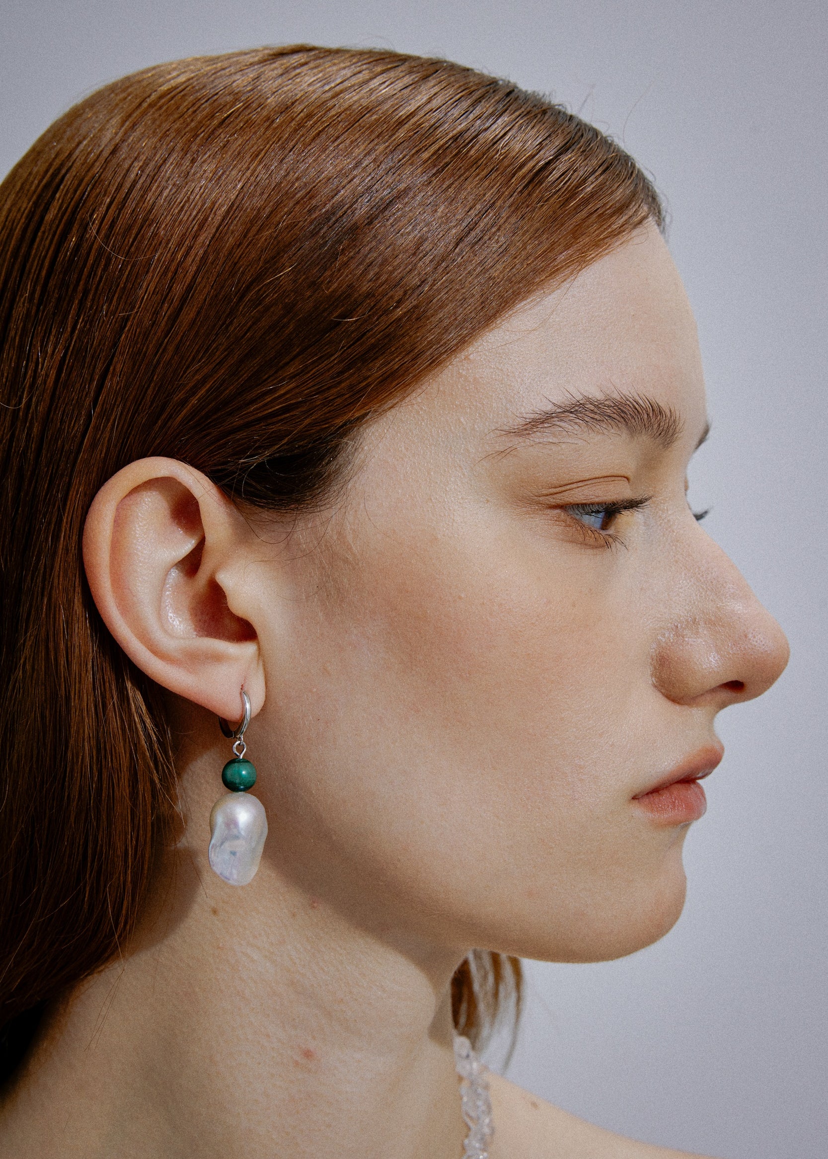 Verde Malachite Baroque Pearl Earrings