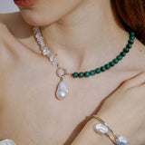 Twin Flame Open Baroque Pearl Cuff Bracelet