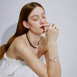 Twin Flame Open Baroque Pearl Cuff Bracelet