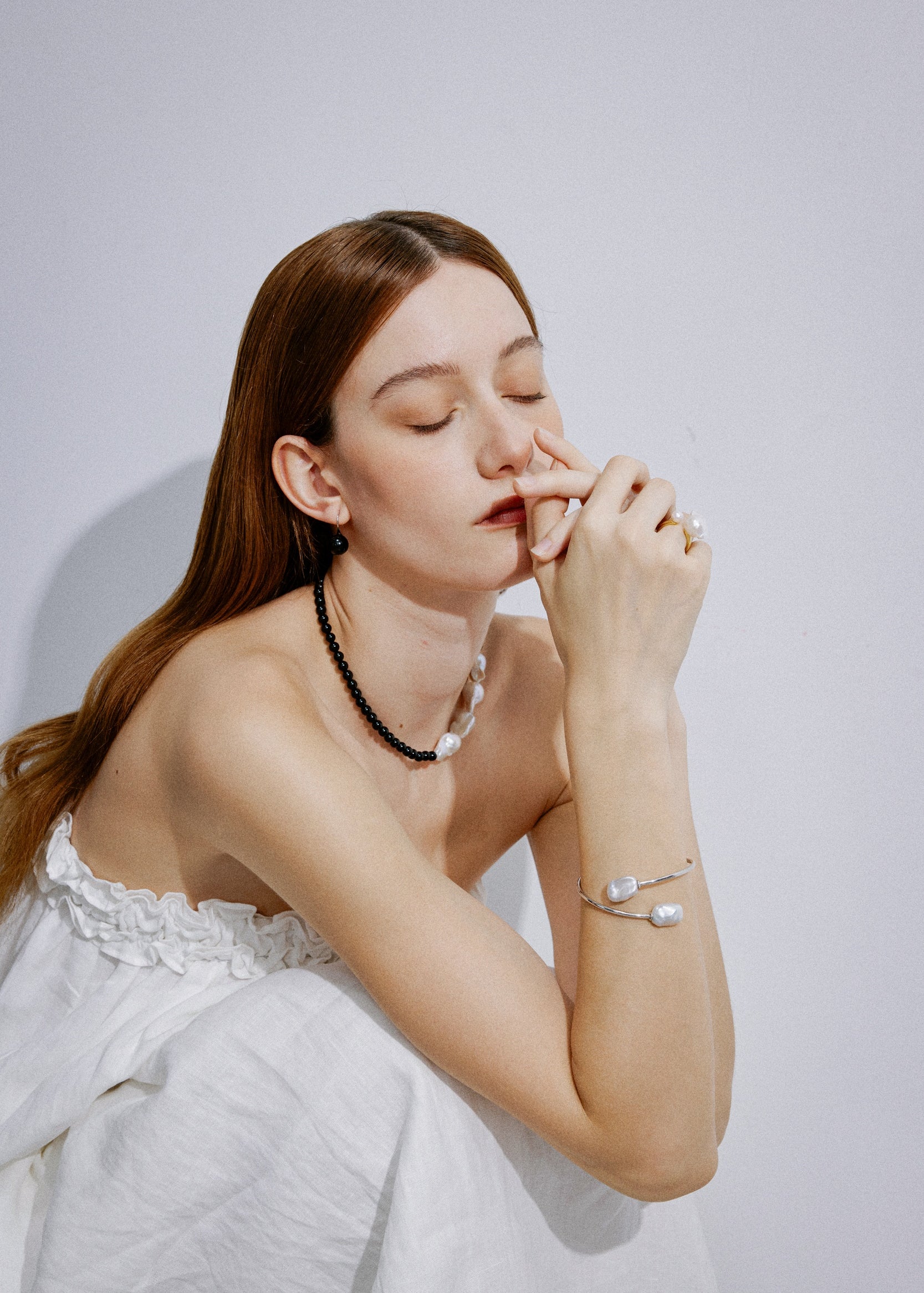 Twin Flame Open Baroque Pearl Cuff Bracelet