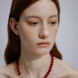 Ruby Red Agate Necklace