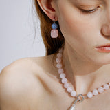 Sorbet Angelite Rose Quartz Earrings
