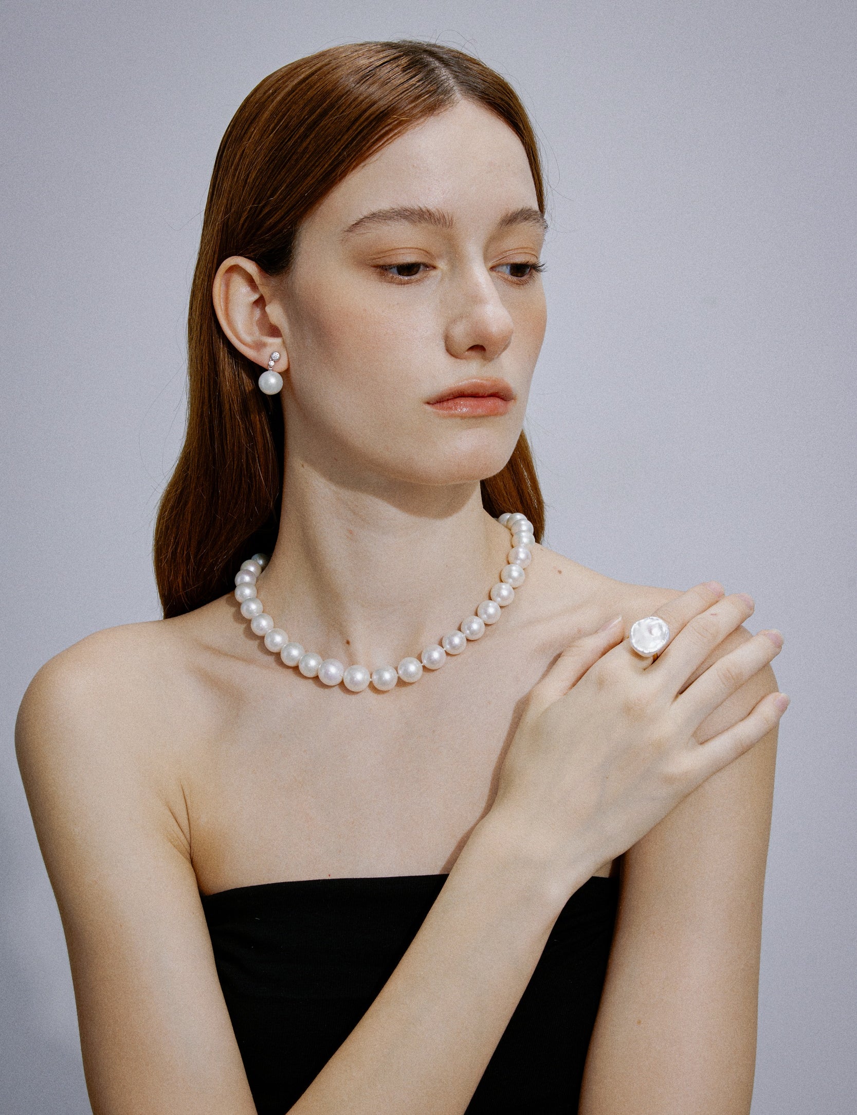 Moonlight 11-14mm Edison Pearl Necklace 18k/14k