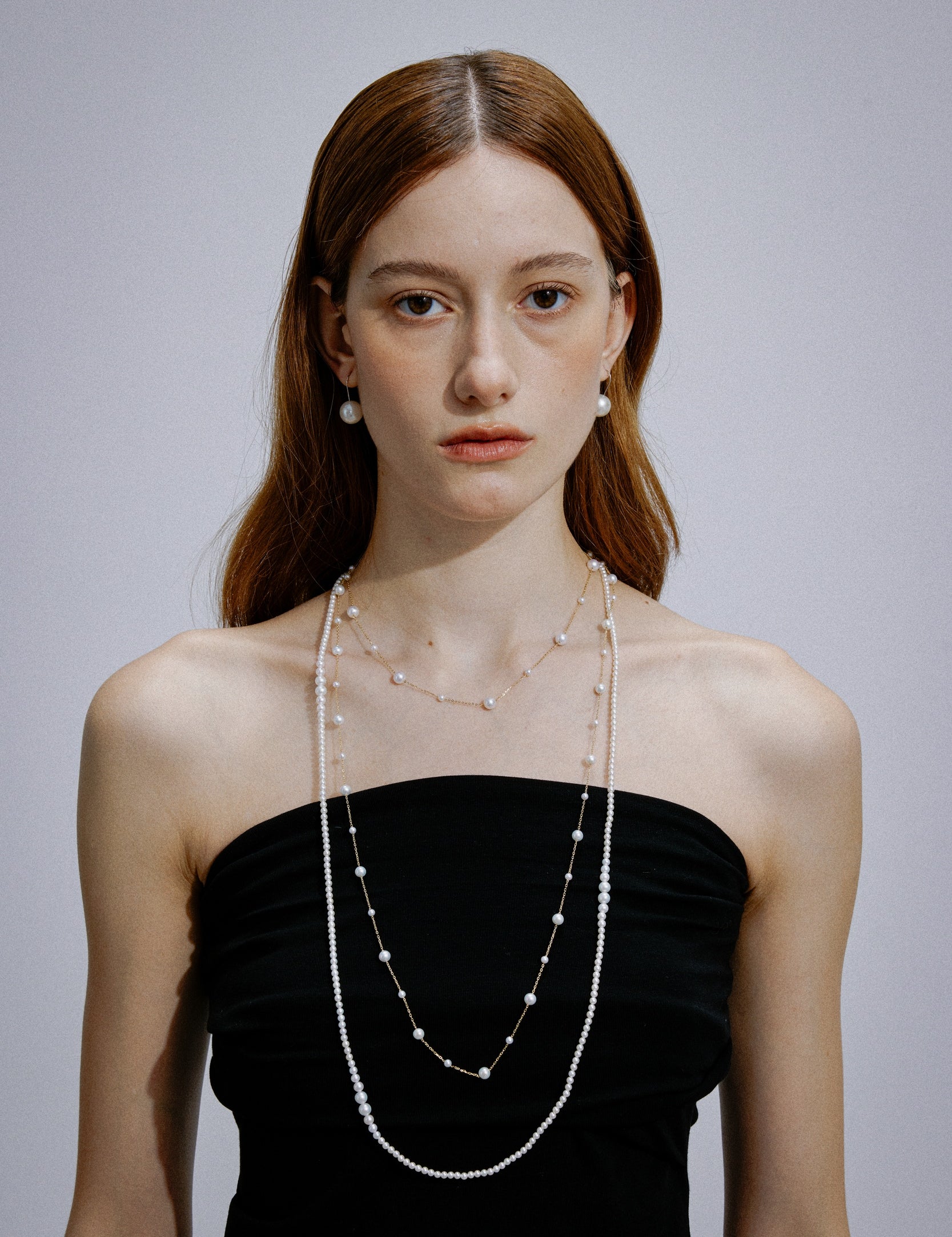 Moontrail Long Baby Pearl Necklace