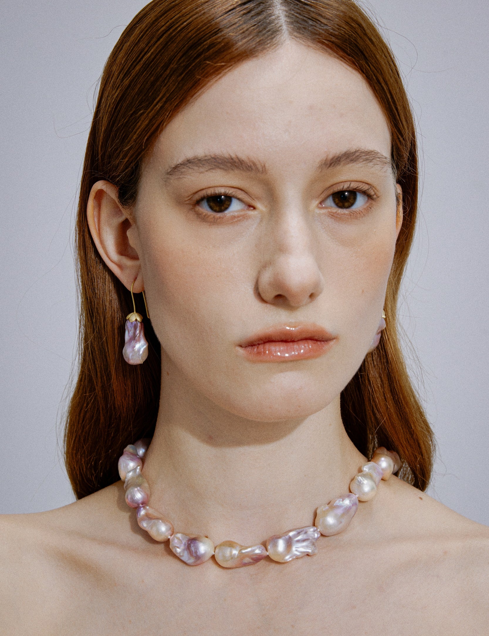 Rosé Drift Pink Baroque Pearl Earrings