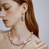 Rosé Drift Pink Baroque Pearl Earrings