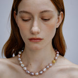 Rosé Pink Round Baroque Pearl Necklace