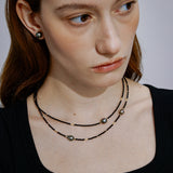Midnight Eclipse Double Black Spinel & Tahitian Pearl Convertible Necklace