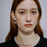 Dewdrop | Drop Pearl Huggie Earrings