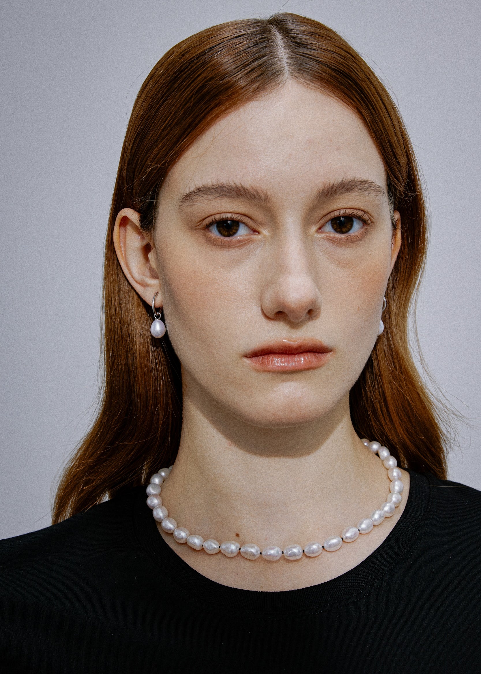 Dewdrop | Drop Pearl Huggie Earrings