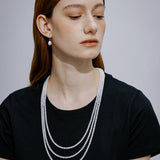 Moonlit Veil Triple-Strand Freshwater Pearl Necklace