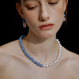 Celeste Angelite Pearl Necklace