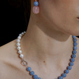 Celeste Angelite Pearl Necklace