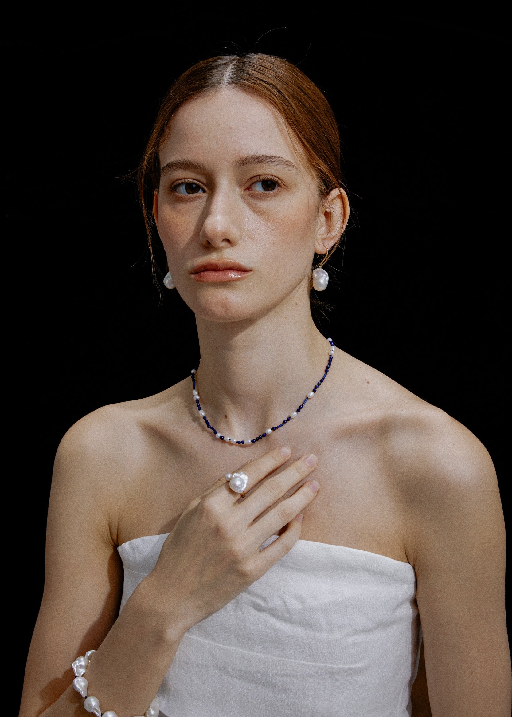 Azure Pearl Bead Necklace