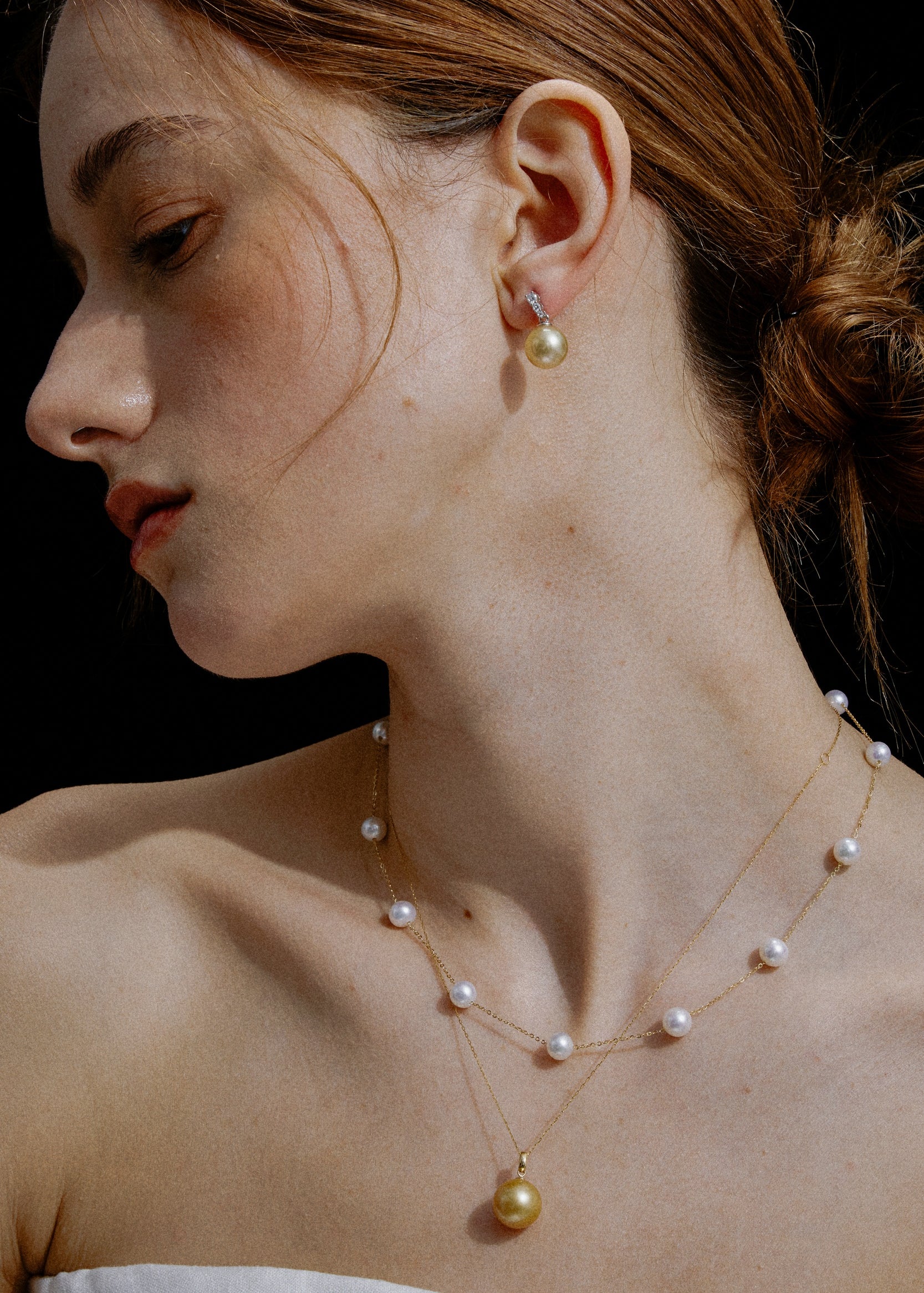 Selena South Sea Golden Pearl Pendant Necklace