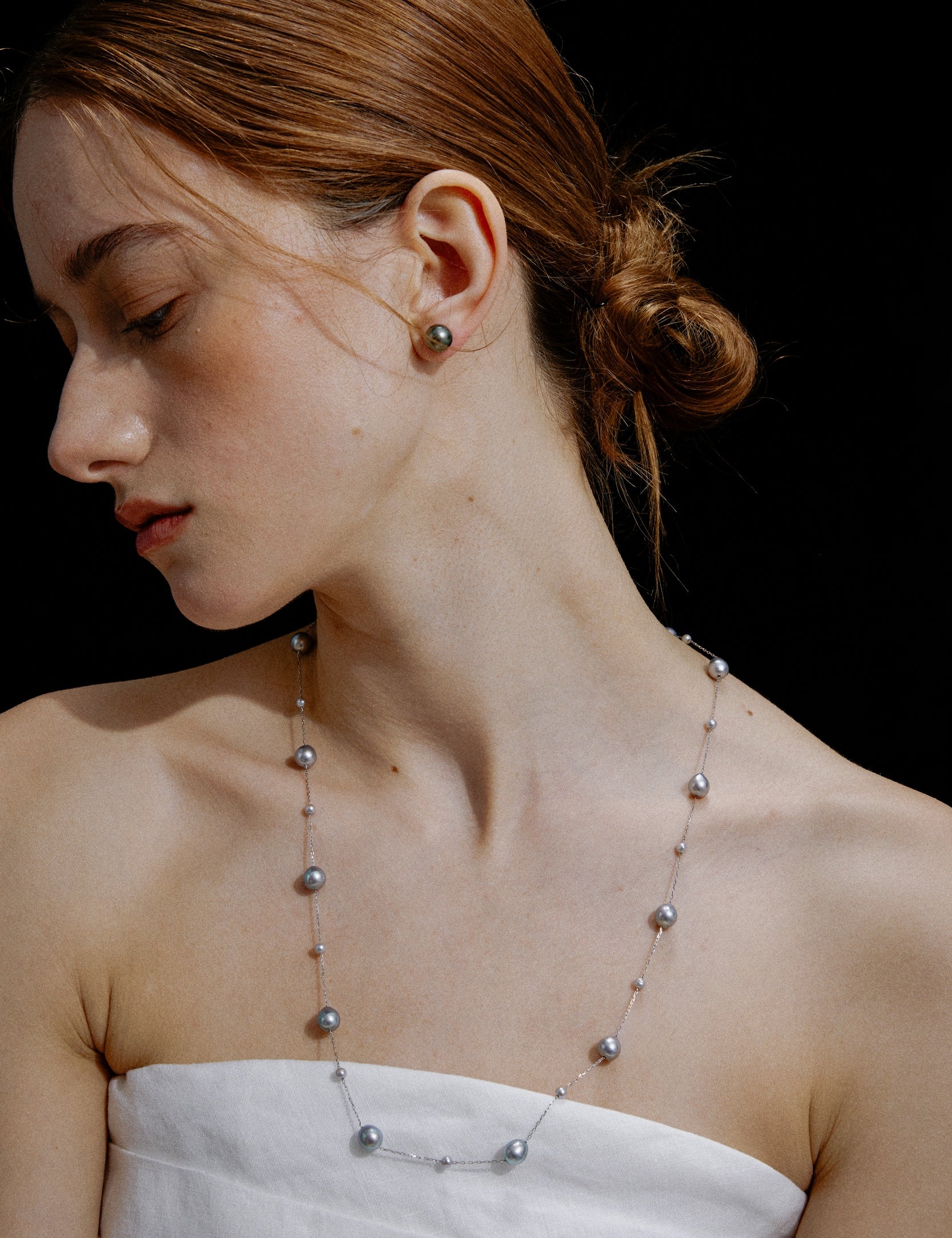 Astra Hanadama Akoya Pearl Station Necklace