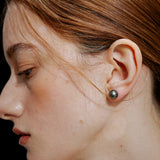 Peacock Green Tahitian Pearl Stud Earrings