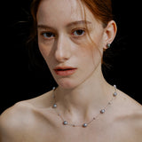Astra Hanadama Akoya Pearl Station Necklace
