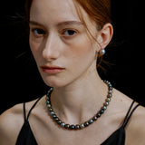 Platinum Gray Tahitian Pearl Stud Earrings