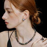 Platinum Gray Tahitian Pearl Stud Earrings