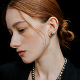 Peacock Green Tahitian Pearl Stud Earrings