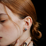Peacock Green Tahitian Pearl Stud Earrings