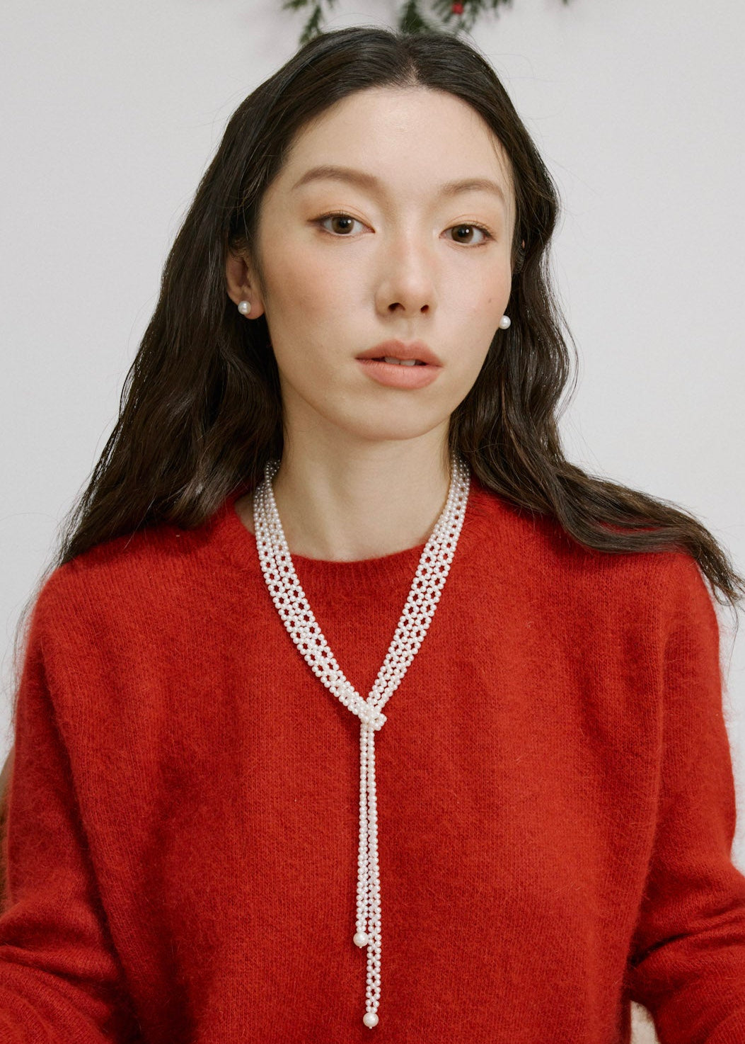 Ribbon Pearl Necklace