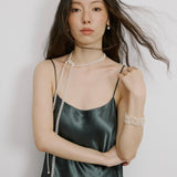 Ribbon Pearl Necklace