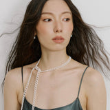 Ribbon Pearl Necklace