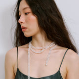 Ribbon Pearl Necklace