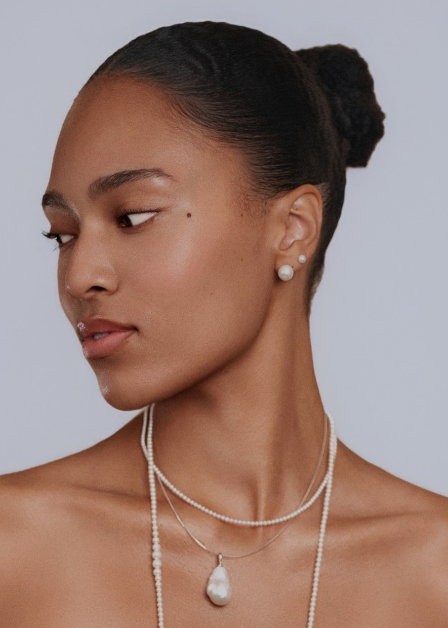 Moontrail Long Baby Pearl Necklace