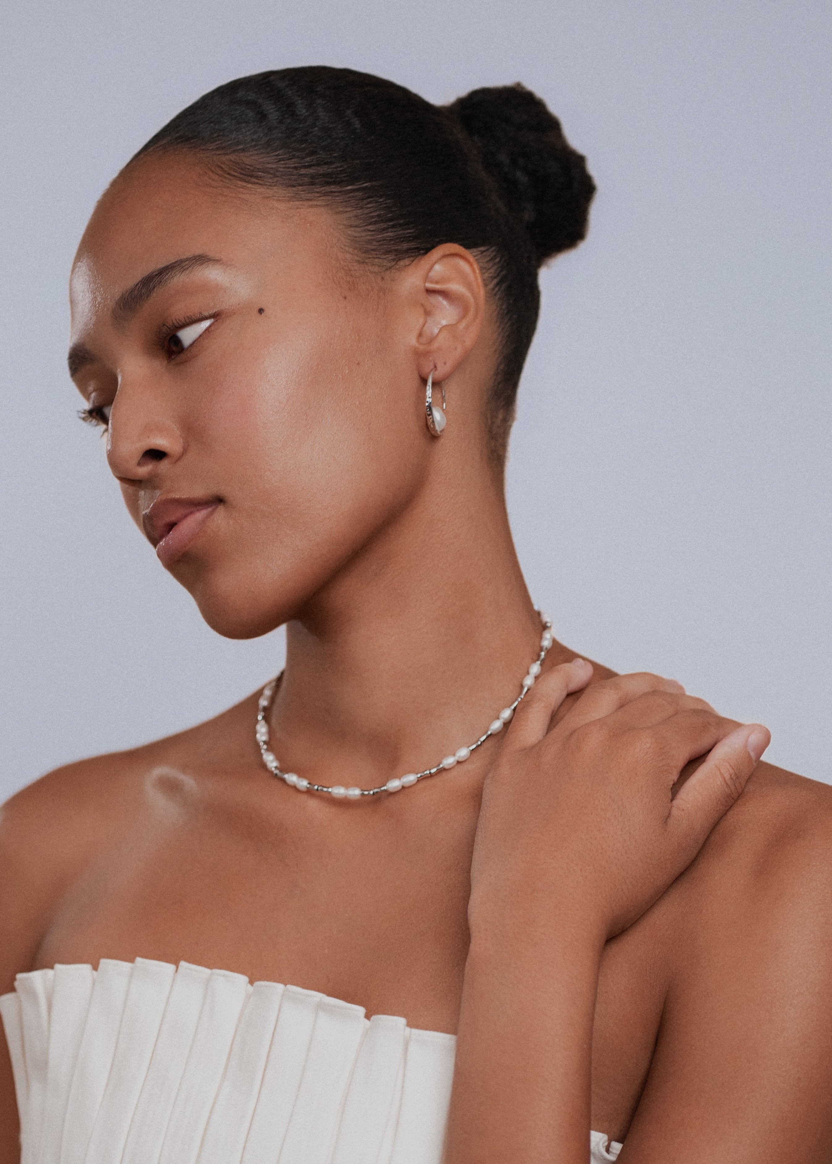 Aria Freshwater Pearl Hoop Earrings